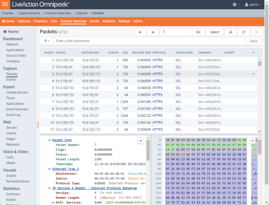 An example of using LiveWire, LiveNX, and Omnipeek Documentation